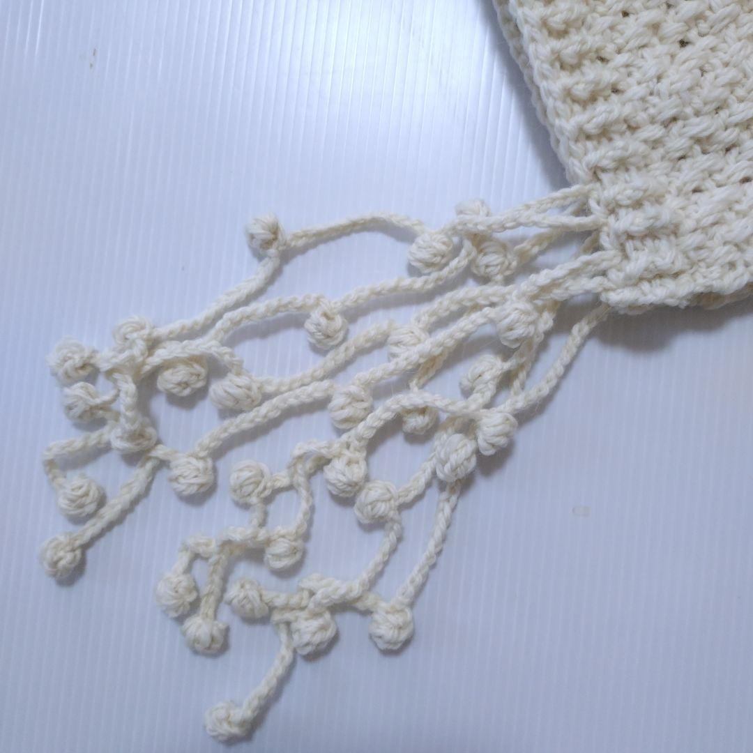 手編みネックウォーマー　手編みスヌード