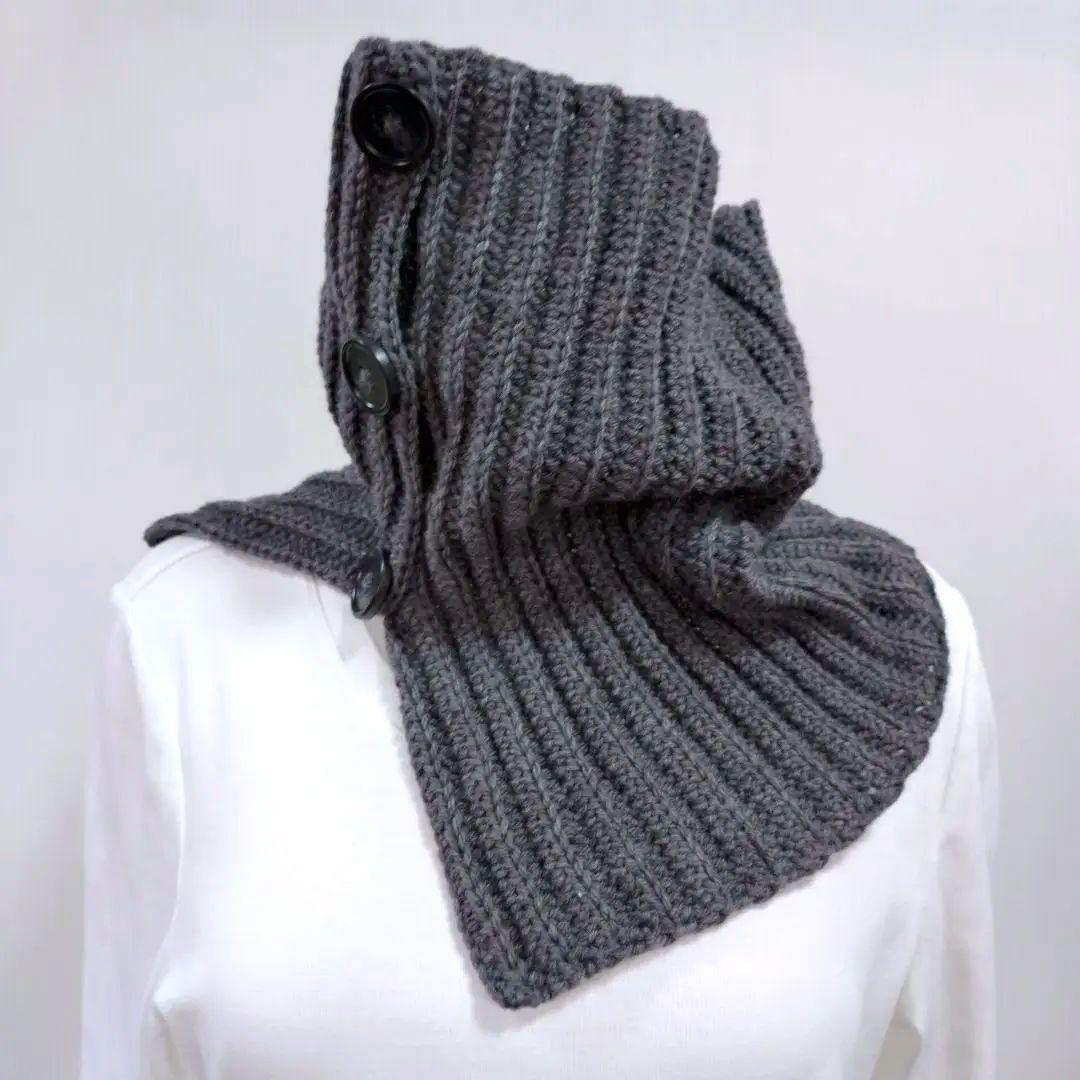 手編みネックウォーマー　手編みスヌード