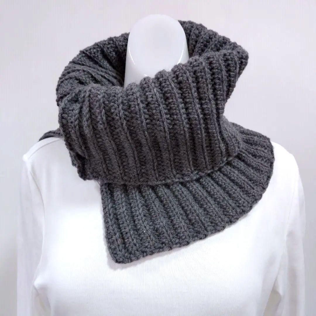 手編みネックウォーマー　手編みスヌード