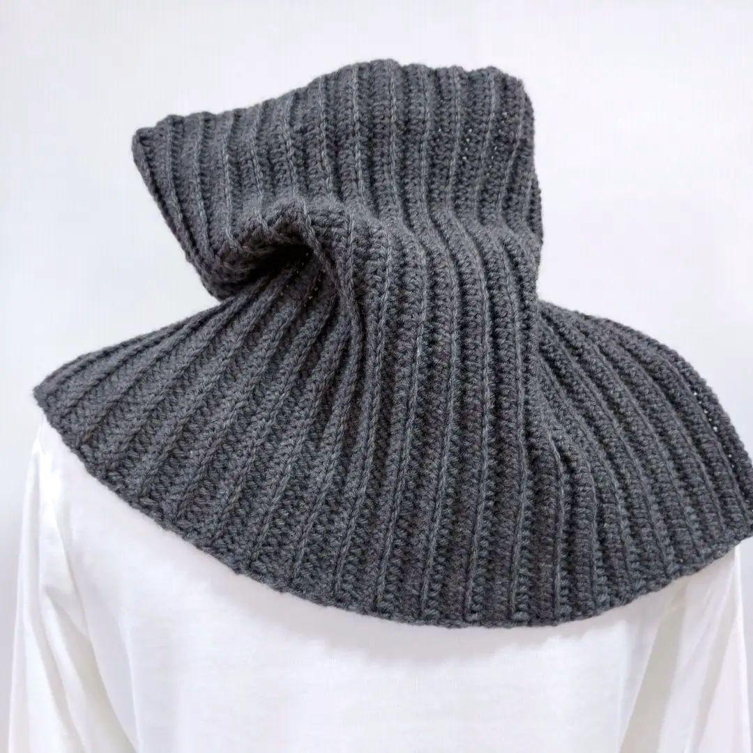 手編みネックウォーマー　手編みスヌード