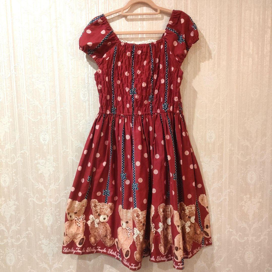 シャーリーテンプル　テディベア柄ワンピース　160ｃｍ