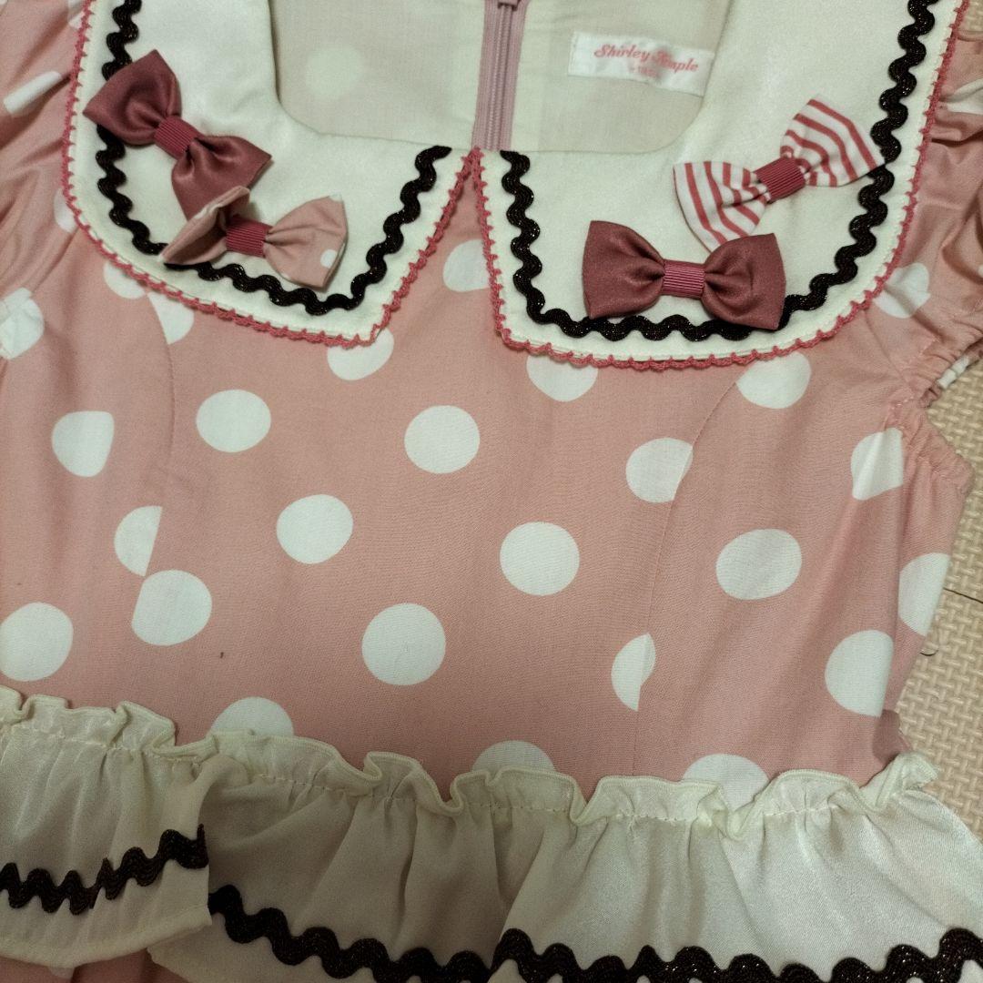 シャーリーテンプル　限定ストロベリーチョコドットセーラーワンピース