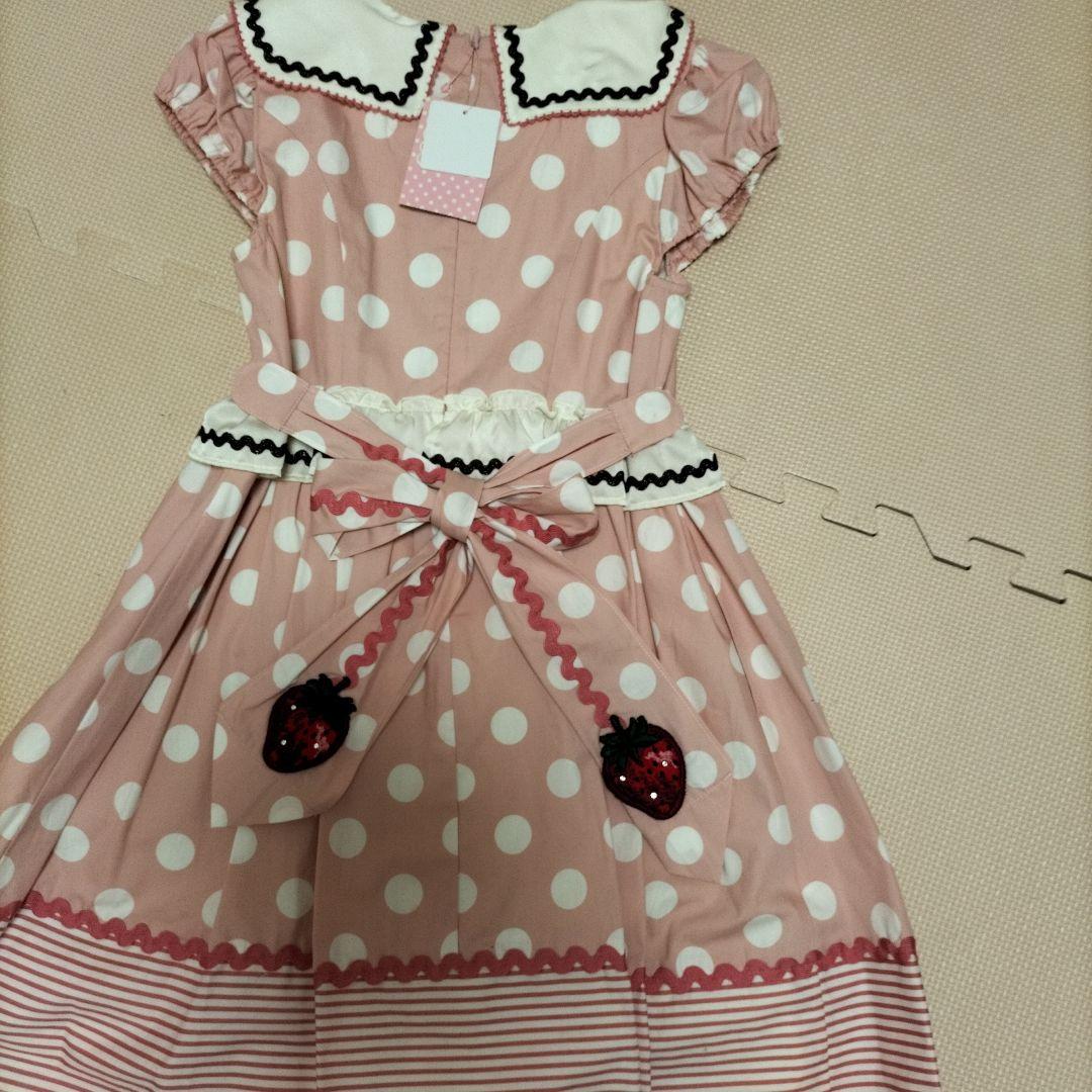 シャーリーテンプル　限定ストロベリーチョコドットセーラーワンピース