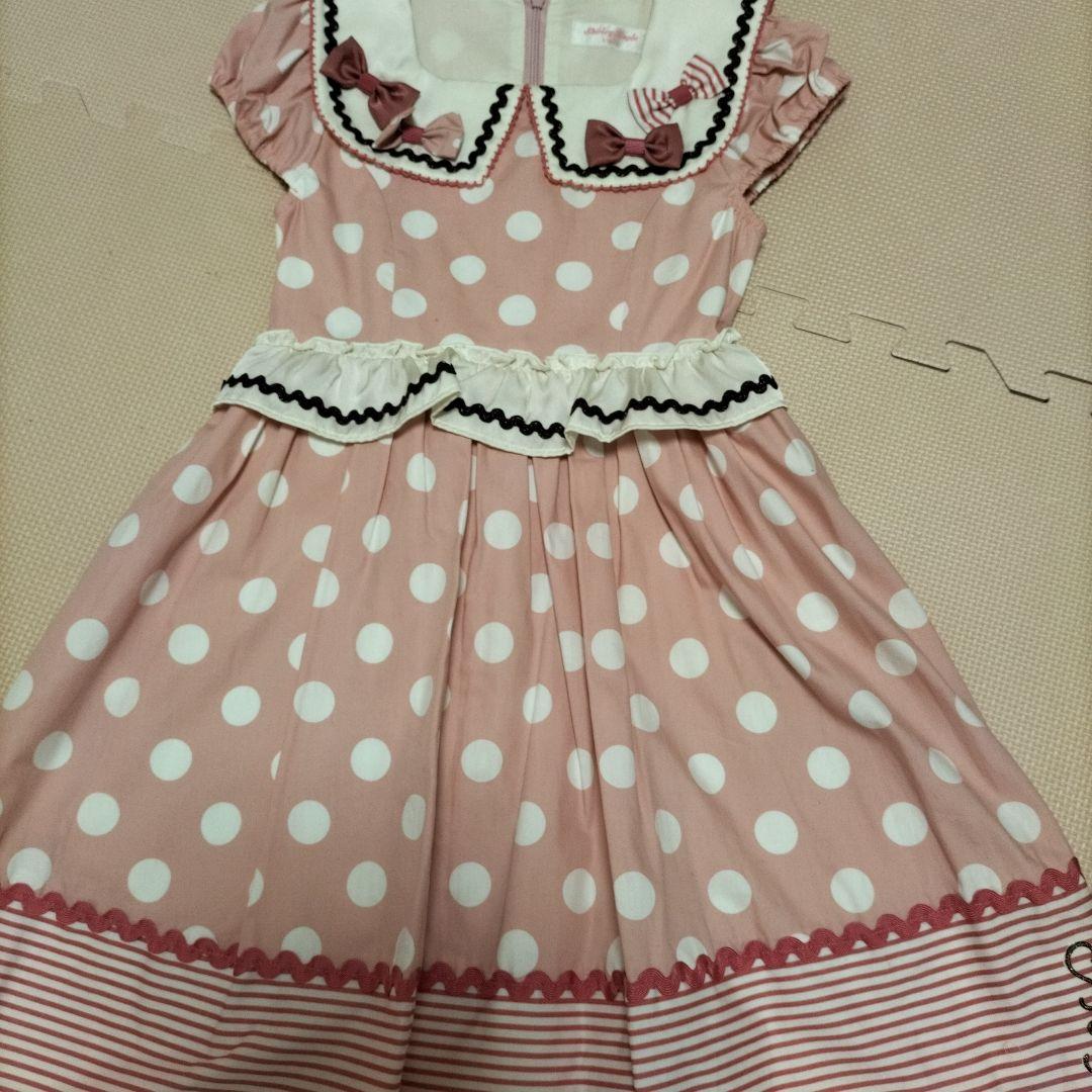 シャーリーテンプル　限定ストロベリーチョコドットセーラーワンピース