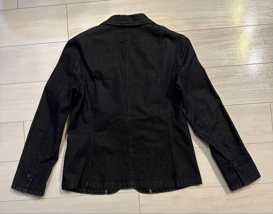 バーバリーロンドン　レディース　インディゴ染　ブラック　デニムジャケット　L