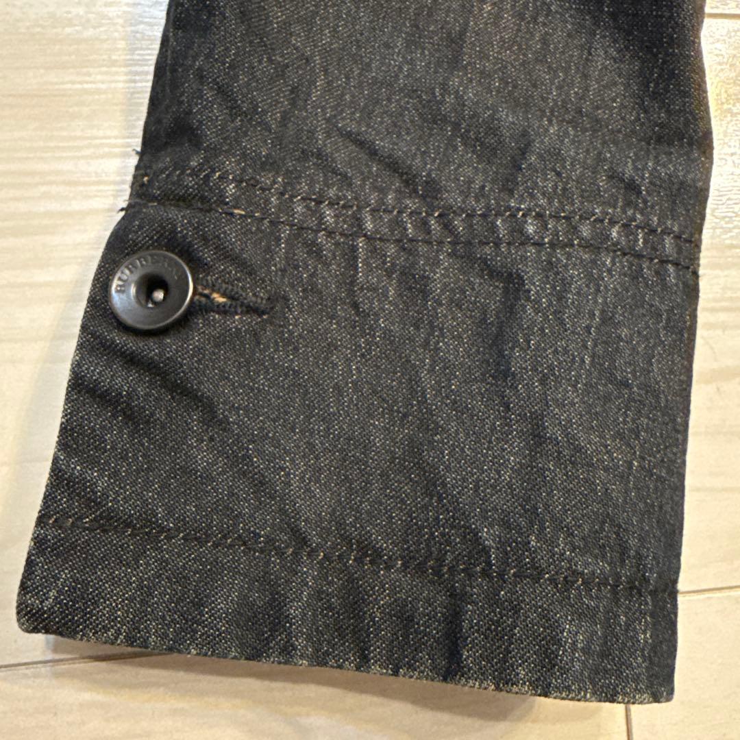 バーバリーロンドン　レディース　インディゴ染　ブラック　デニムジャケット　L