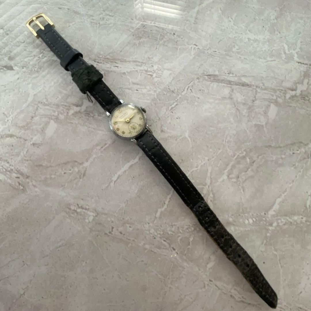 オリジナルヴィンテージ エルメス 手巻き腕時計 ランニングウォッチ15石 稼働品