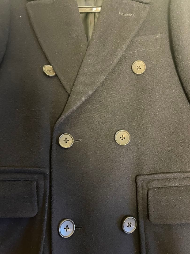 バーニーズニューヨーク　黒 ダブルブレスト ウールピーコート