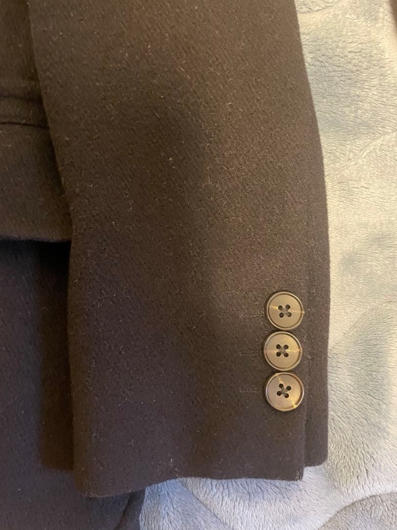 バーニーズニューヨーク　黒 ダブルブレスト ウールピーコート