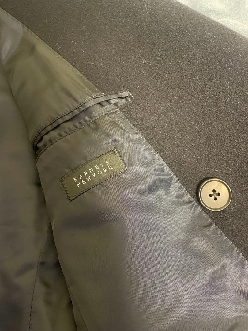 バーニーズニューヨーク　黒 ダブルブレスト ウールピーコート