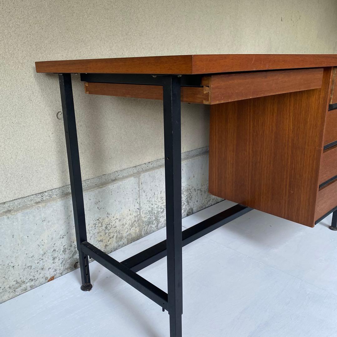 送料込み ジャパニーズモダン チーク 高さ調整式 デスク 机