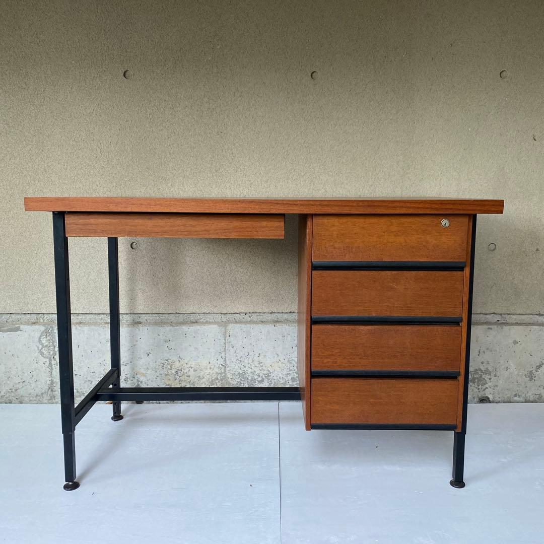 送料込み ジャパニーズモダン チーク 高さ調整式 デスク 机