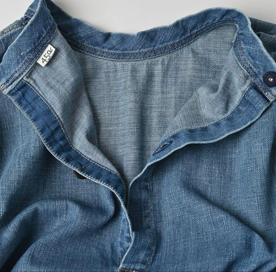 45R今季新作デニムワンピース2025完売デニムブルーティアードドレス新品未使用