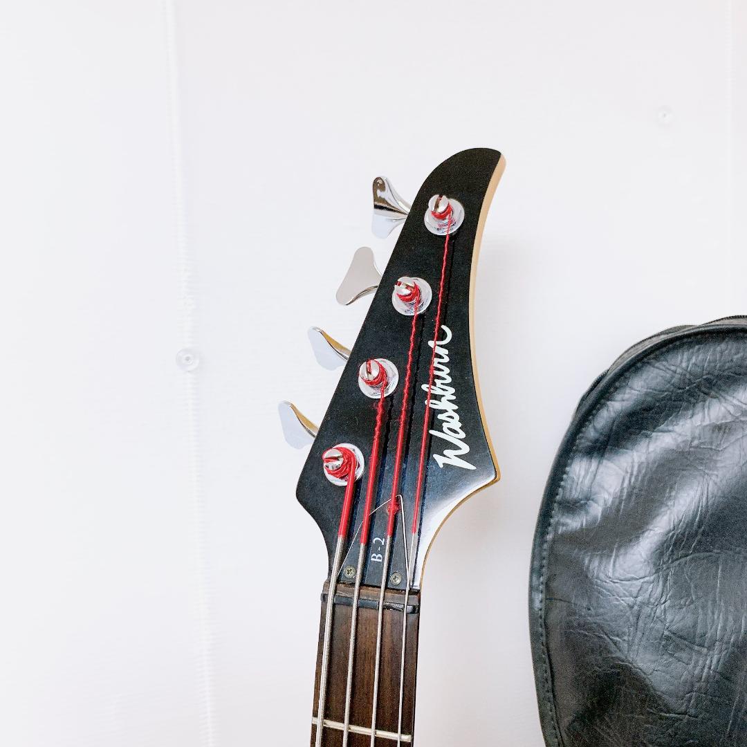 美品 Washburn ワッシュバーン B-2 エレキベース ブラック ケース付