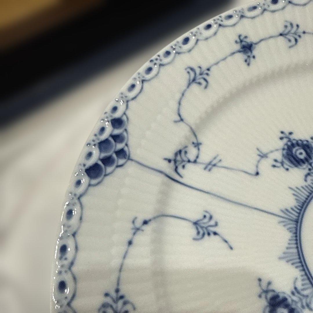 新品ロイヤルコペンハーゲン ブルーフルーテッド ハーフレース プレート27cm