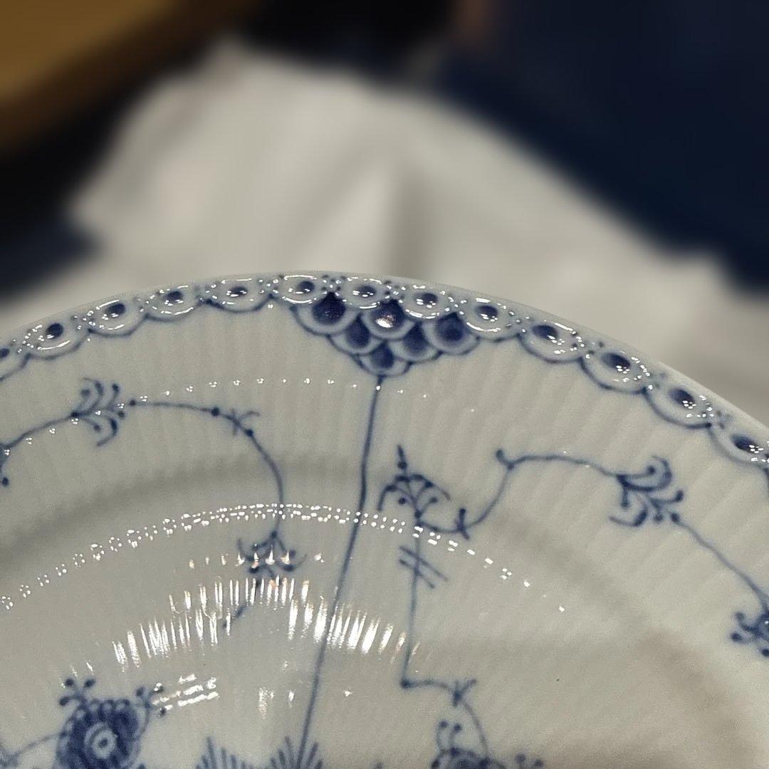 新品ロイヤルコペンハーゲン ブルーフルーテッド ハーフレース プレート27cm