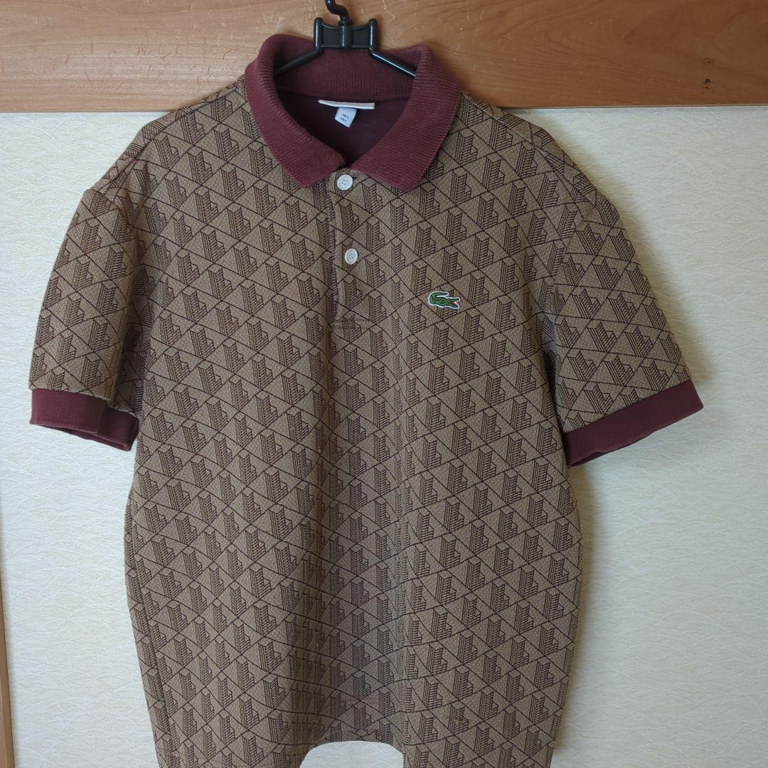 金曜日19時まで LACOSTE モノグラムジャガードポロシャツ