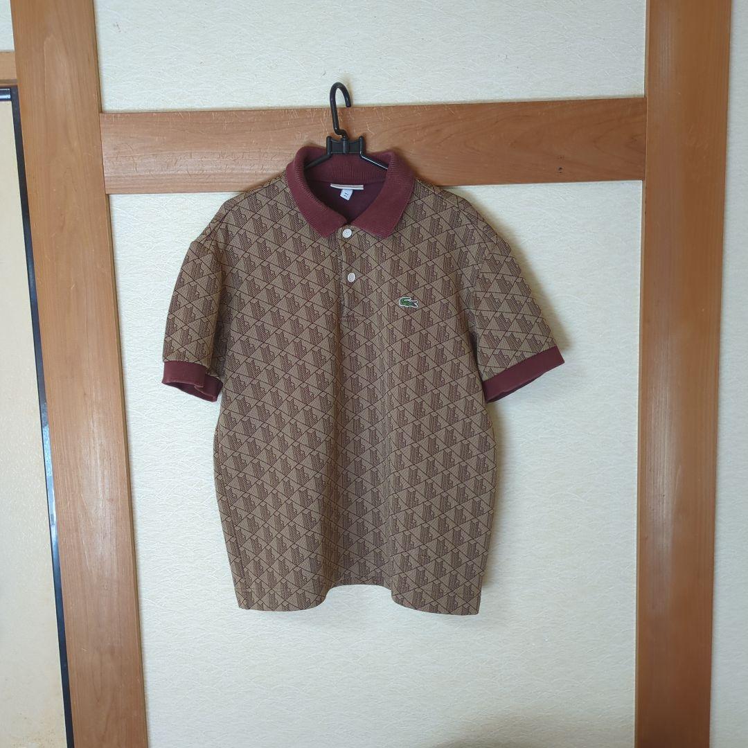 金曜日19時まで LACOSTE モノグラムジャガードポロシャツ