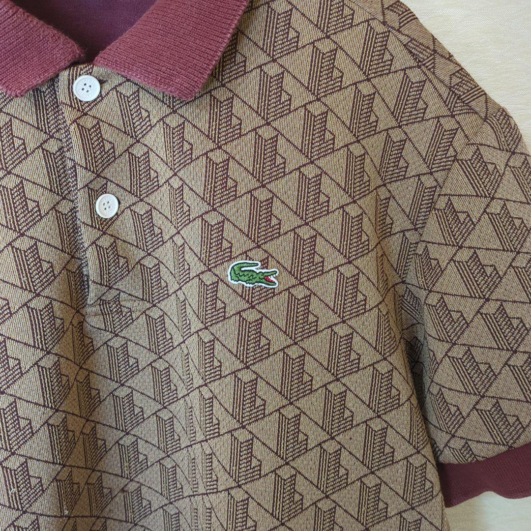 金曜日19時まで LACOSTE モノグラムジャガードポロシャツ