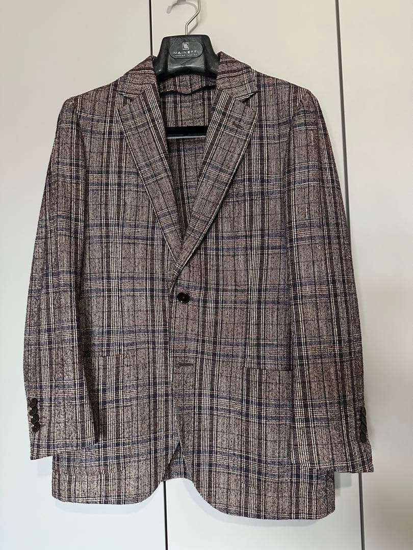 【美品】トゥモローランド ✖︎フェルラ　ブラウン系チェック柄テーラードジャケット