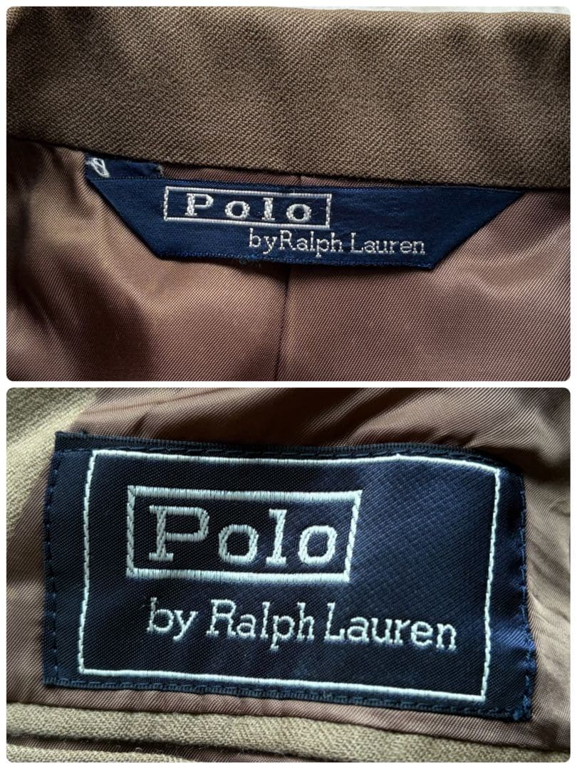 激レア✨ポロバイラルフローレン スーツ ダブルテーラード ウール ベージュ系 L