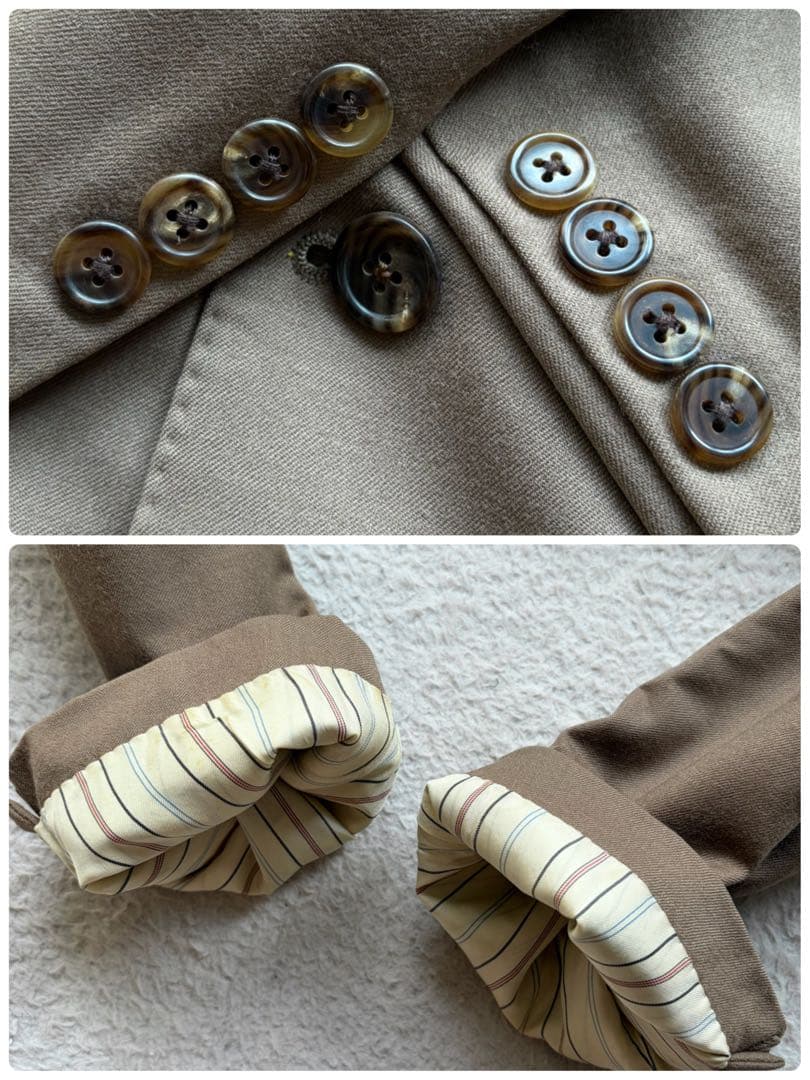 激レア✨ポロバイラルフローレン スーツ ダブルテーラード ウール ベージュ系 L