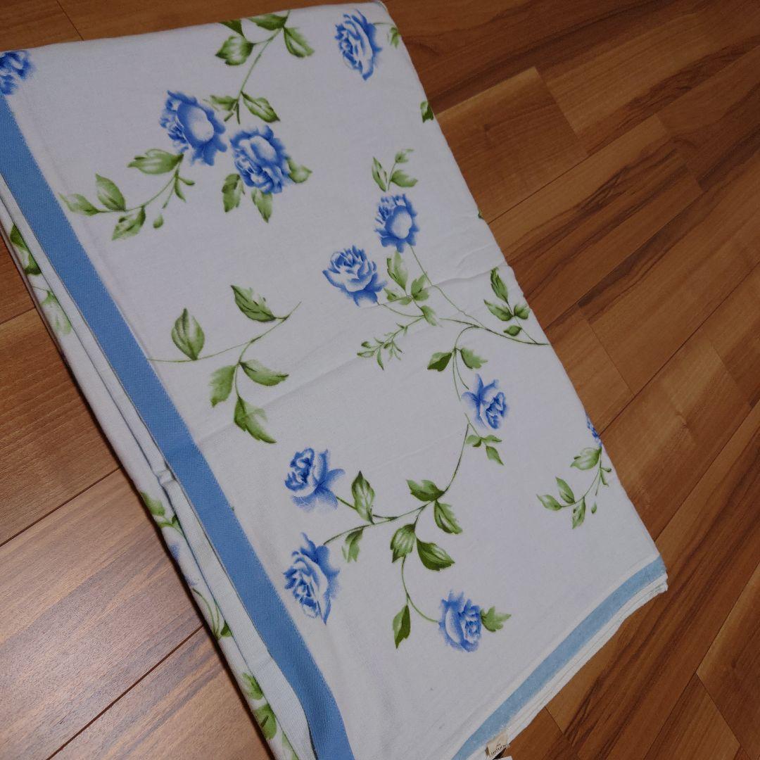 激レア　ヘーゼルウッド　ダックエッグ　　ローラアシュレイ　タオルケット　ブルー