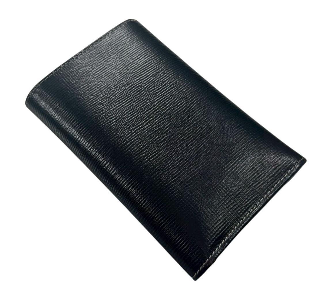 ホワイトハウスコックス ブライドルレザー 三つ折り財布 ブラック/ネイビー