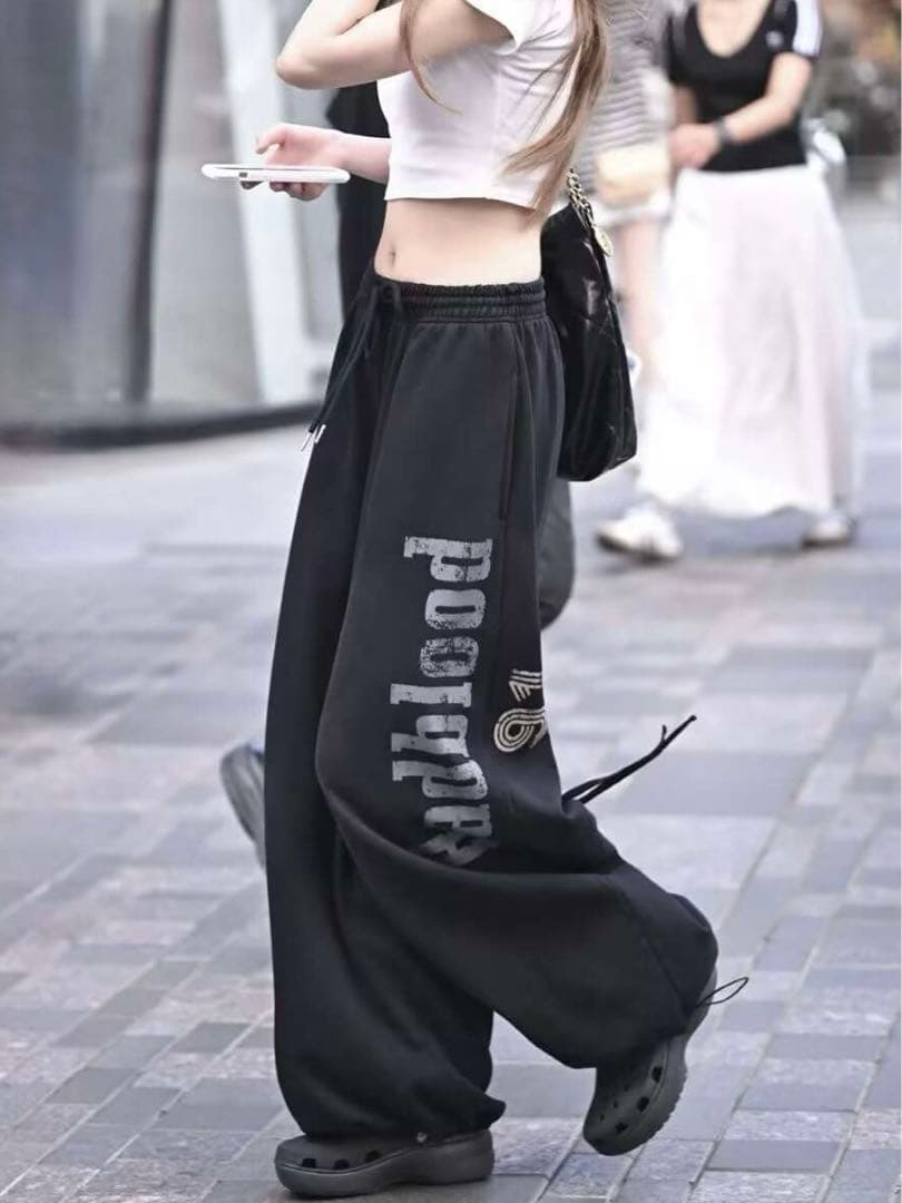 BADBLOOD ワイドパンツ グレー ロゴ オーバーサイズ