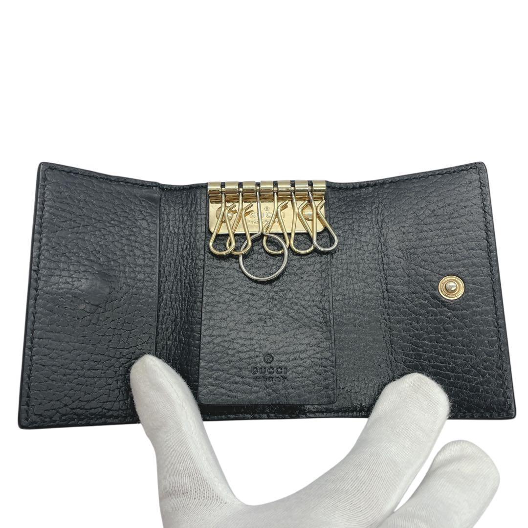 【極美品】GUCCI グッチ キーケース GG マーモント 現行モデル ブラック