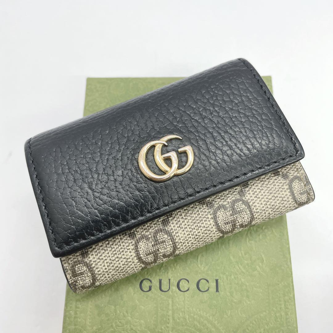 【極美品】GUCCI グッチ キーケース GG マーモント 現行モデル ブラック