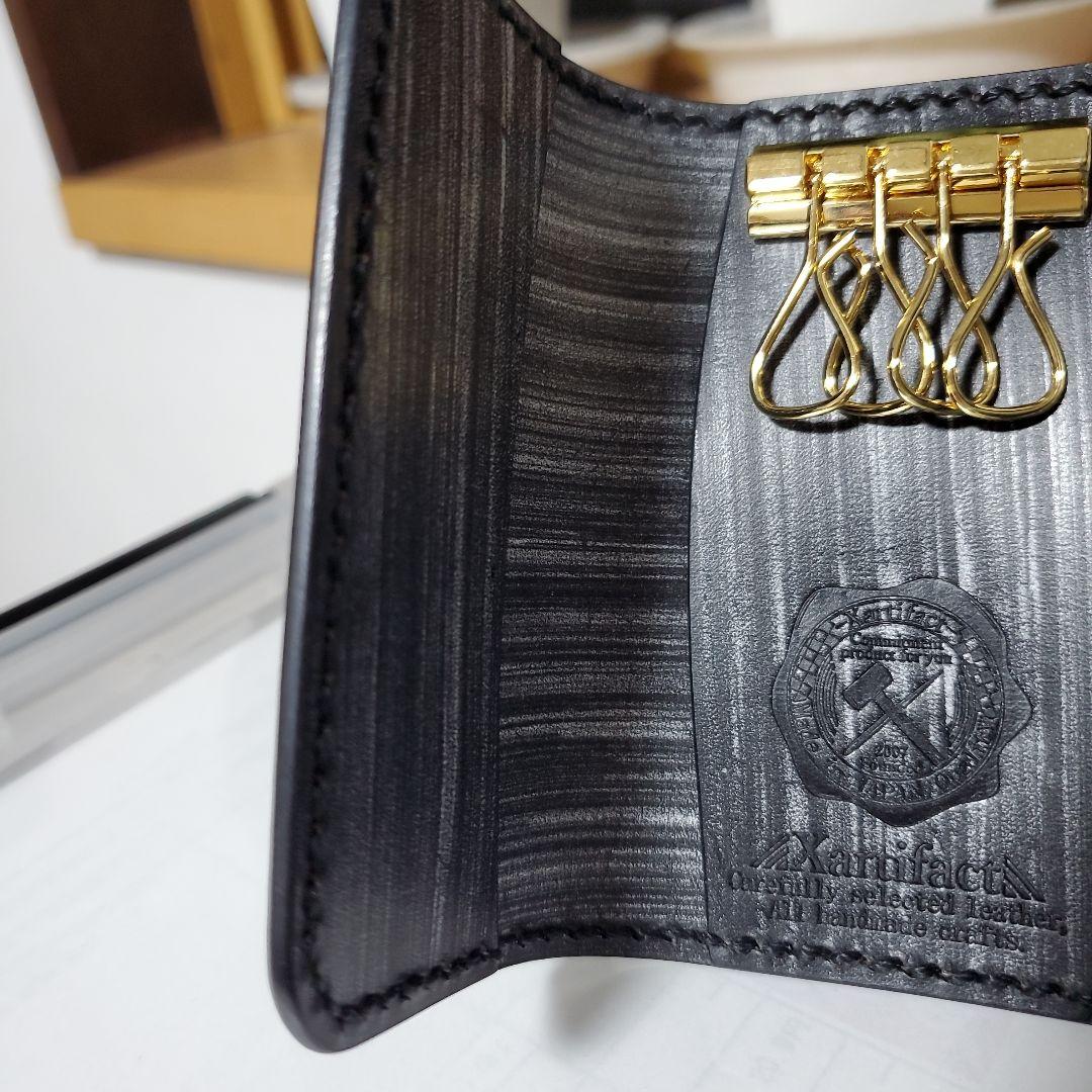 ブラックキーケース シェルコードバン