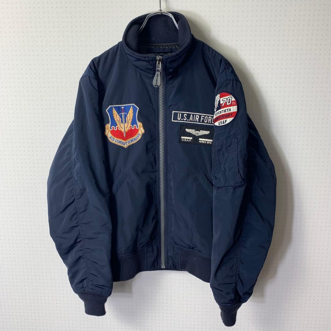 美品 AVIREX アメリカ空軍70周年記念 フライトジャケット MA-1 L