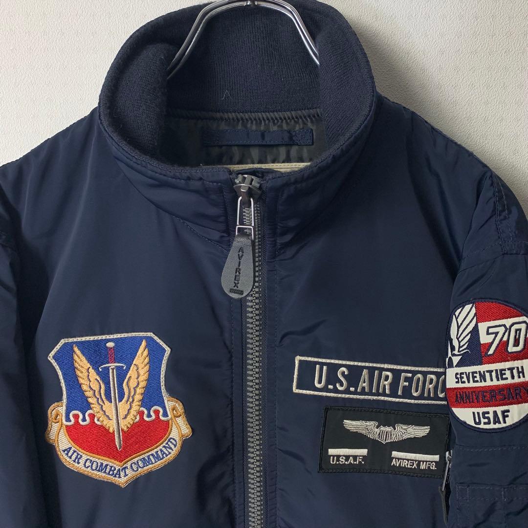 美品 AVIREX アメリカ空軍70周年記念 フライトジャケット MA-1 L