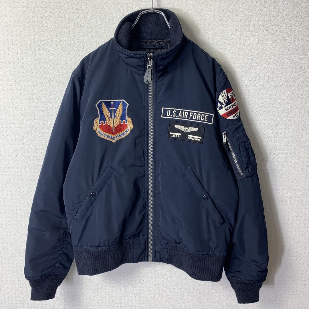 美品 AVIREX アメリカ空軍70周年記念 フライトジャケット MA-1 L
