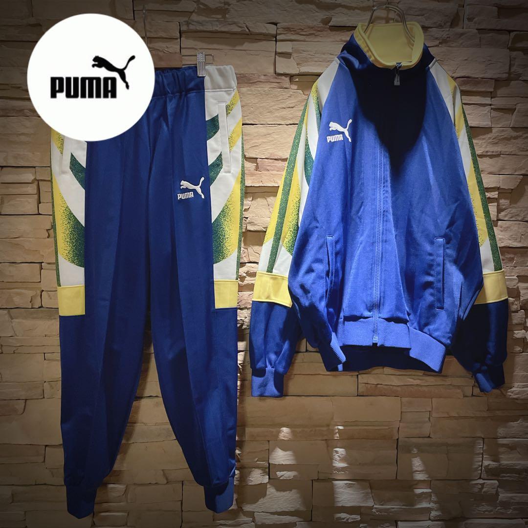 【希少】90s'/PUMAプーマ/ジャージセットアップ/昭和レトロ/派手デザイン