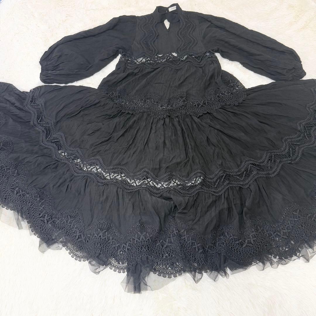 美品✨ ラベルエチュード　モチーフレースギャザーボリュームチョーカーワンピ一ス