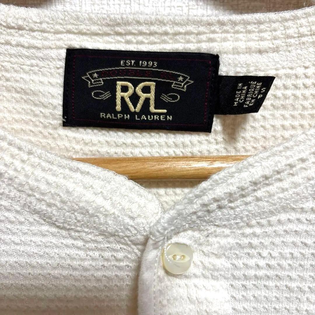 RRL　ワッフル ヘンリーネック サーマル ロンT ホワイト
