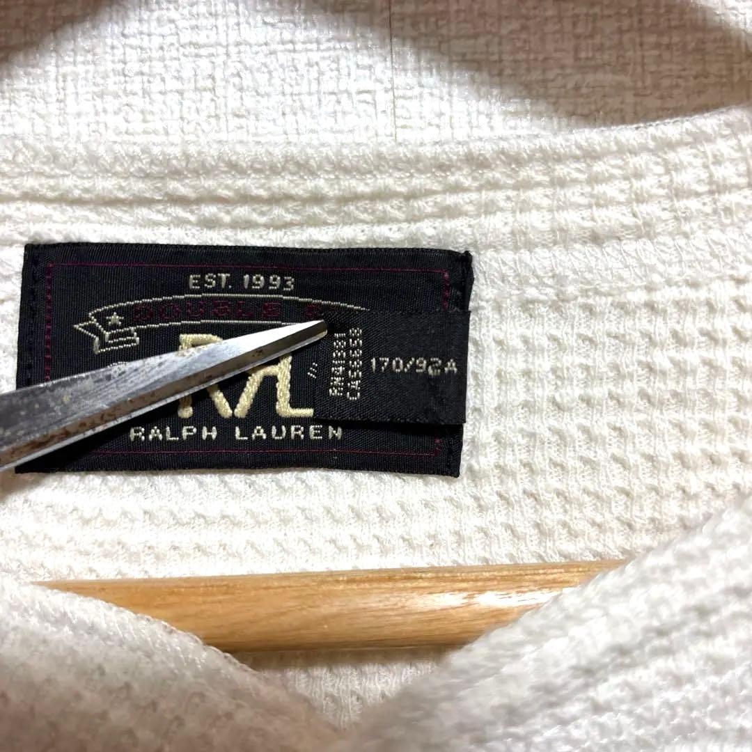 RRL　ワッフル ヘンリーネック サーマル ロンT ホワイト