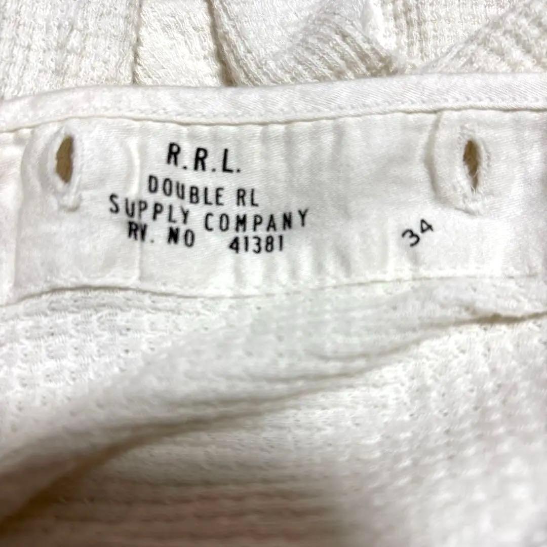 RRL　ワッフル ヘンリーネック サーマル ロンT ホワイト