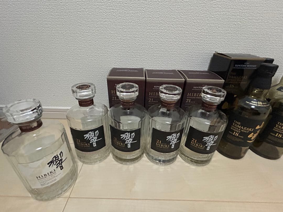 山崎18年・響21年　空瓶　空箱