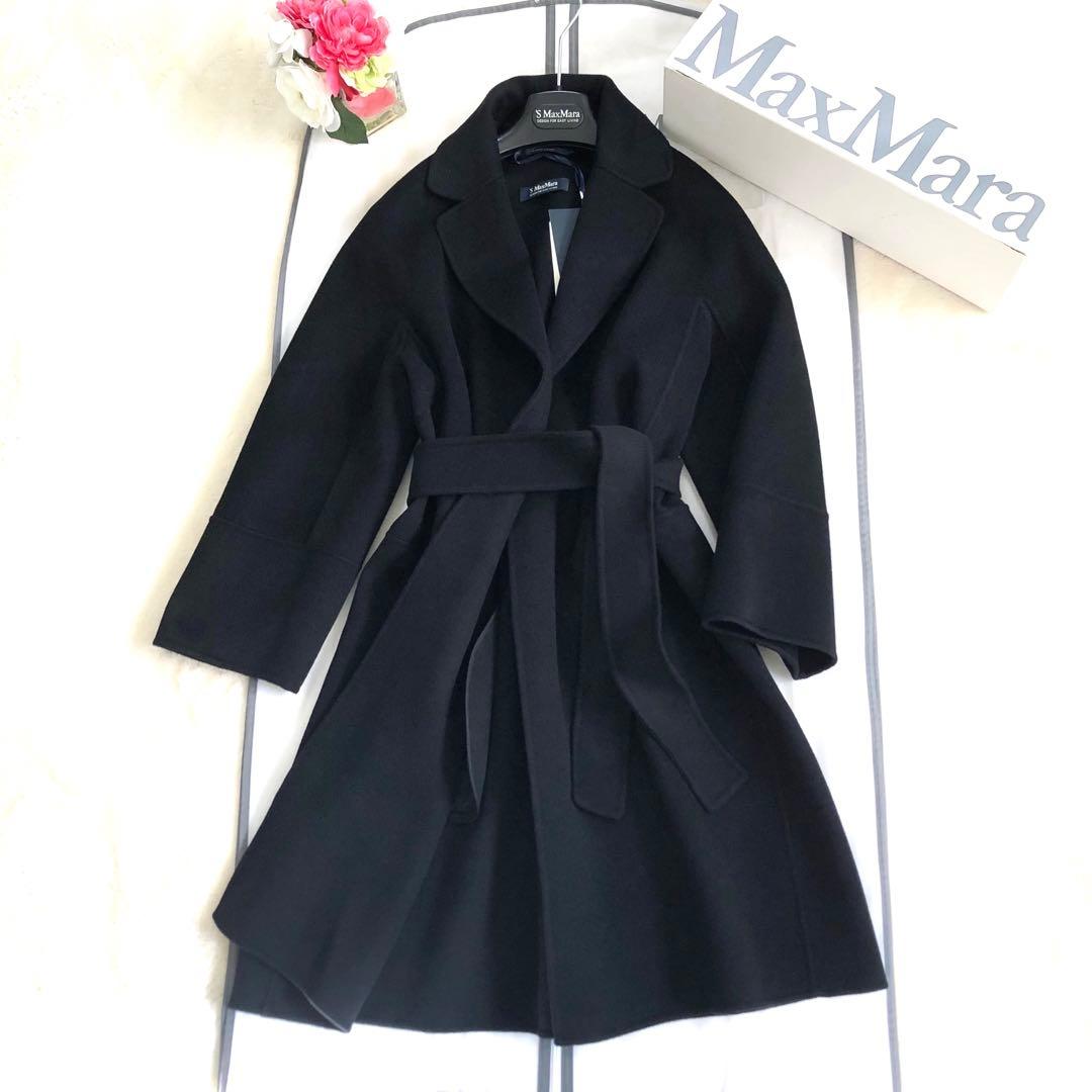 新品タグ付き‼️【マックスマーラ】40クチートアマーノ　ラップコート　ブラック