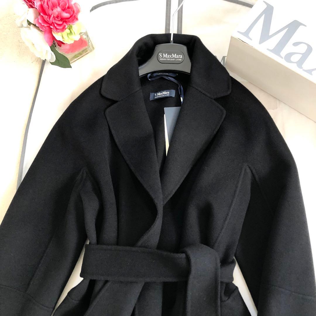 新品タグ付き‼️【マックスマーラ】40クチートアマーノ　ラップコート　ブラック