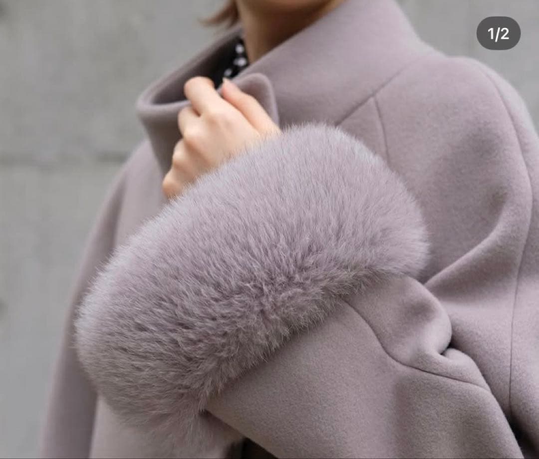 【未使用】ストロベリーフィールズビーバーショートコートリアルフォックスファー黒