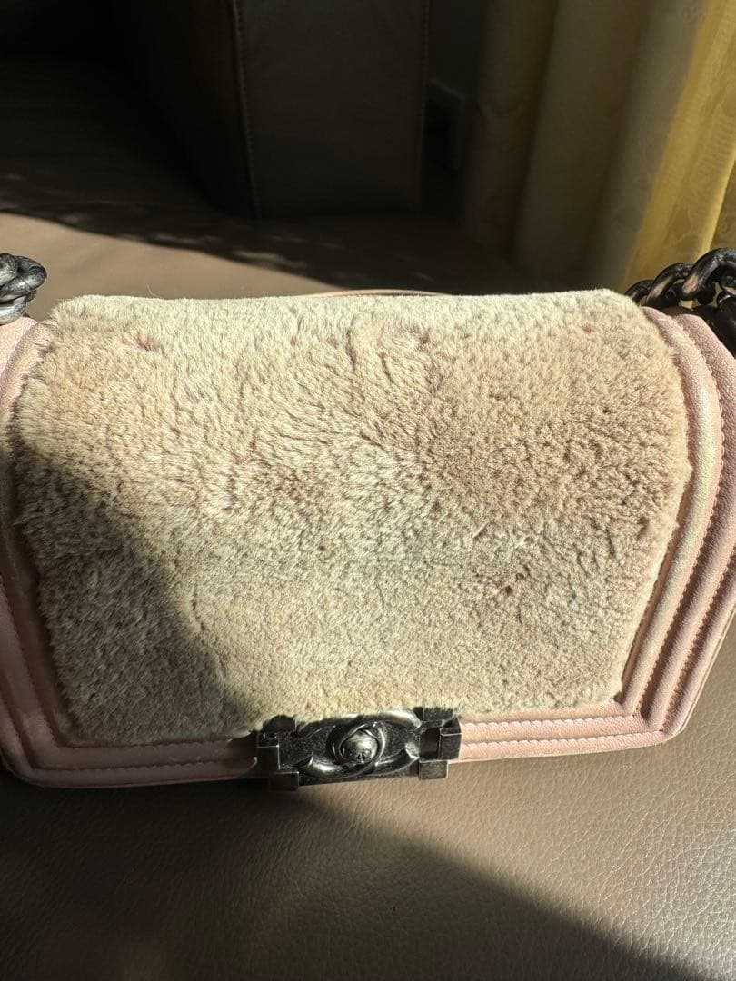 CHANEL ミニボーイ ピンク チェーンショルダー 裸品 使用感あり