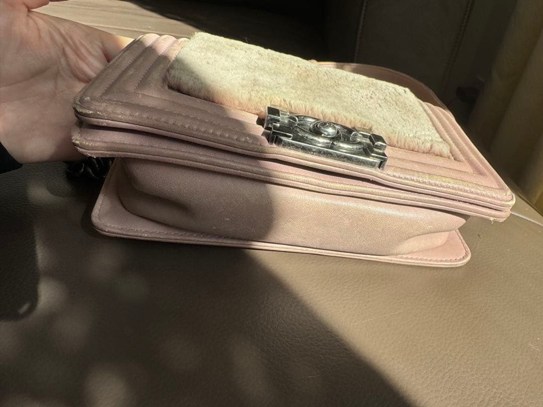 CHANEL ミニボーイ ピンク チェーンショルダー 裸品 使用感あり