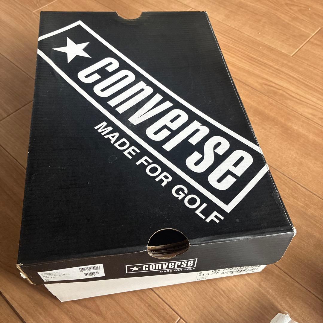美品 CONVERSE ゴルフシューズ レディース ホワイト 24.5㌢