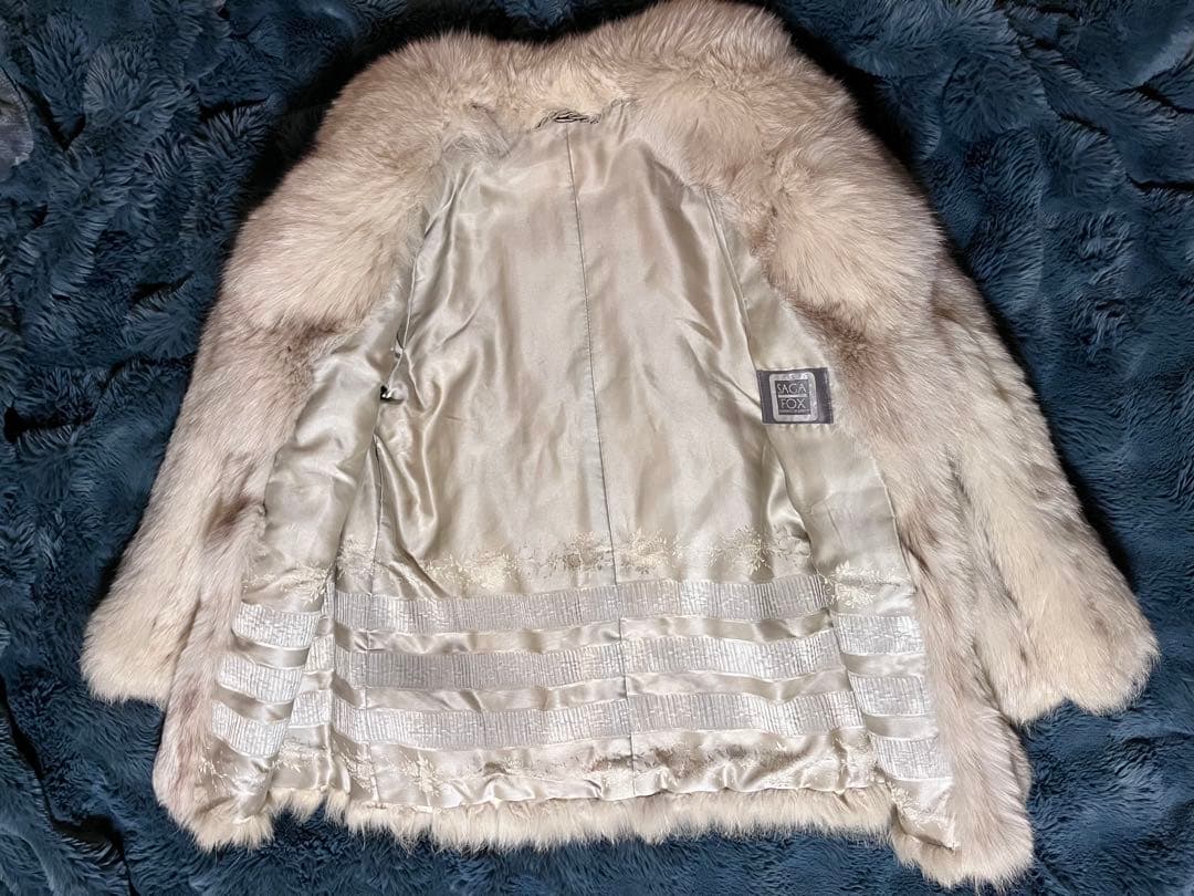 SAGA FOX ファーコート ライトグレージュ