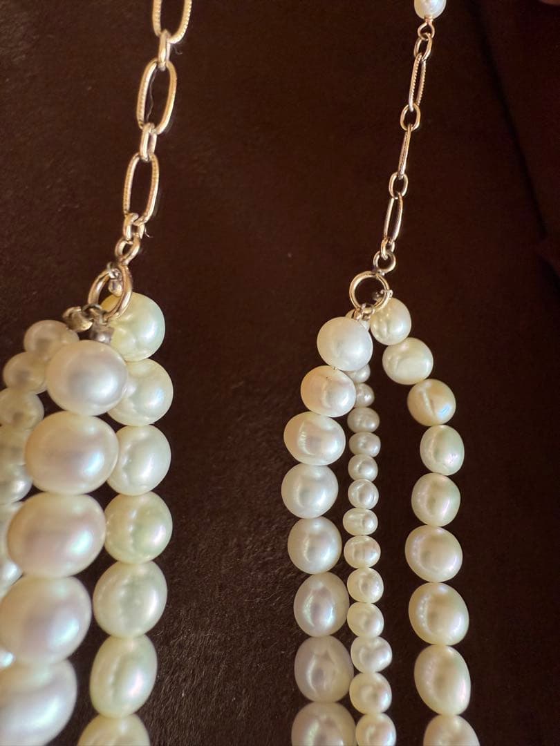 ★ アガット　シルバー　パールネックレス ★