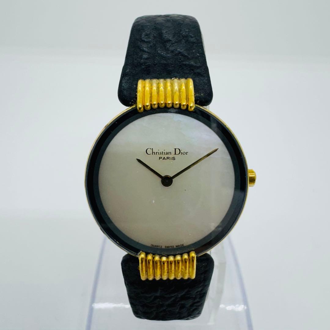 ✨Dior✨ブラックムーン✨ホワイトシェル文字盤✨バギラ✨クオーツ✨腕時計✨